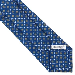 CRAVATTA SARTORIALE CLASSICA IN SETA BLU Microfantasia fiore