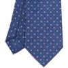 CRAVATTA SARTORIALE CLASSICA IN SETA BLU Microfantasia fiore
