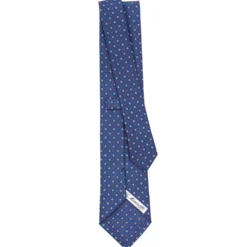CRAVATTA SARTORIALE CLASSICA IN SETA BLU Microfantasia fiore