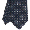 CRAVATTA SARTORIALE CLASSICA IN SETA BLU SCURO Microfantasia fiore