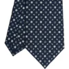 CRAVATTA SARTORIALE CLASSICA IN SETA BLU SCURO Microfantasia fiore