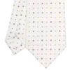 CRAVATTA SARTORIALE CLASSICA IN SETA BIANCA Microfantasia fiore