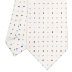 CRAVATTA SARTORIALE CLASSICA IN SETA BIANCA Microfantasia fiore