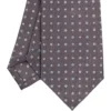 CRAVATTA SARTORIALE CLASSICA IN SETA GRIGIO SCURO Microfantasia fiore