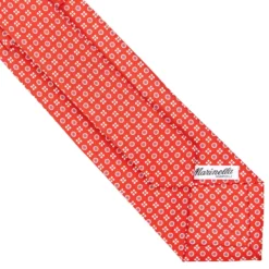 CRAVATTA SARTORIALE CLASSICA IN SETA ROSSA Microfantasia fiore
