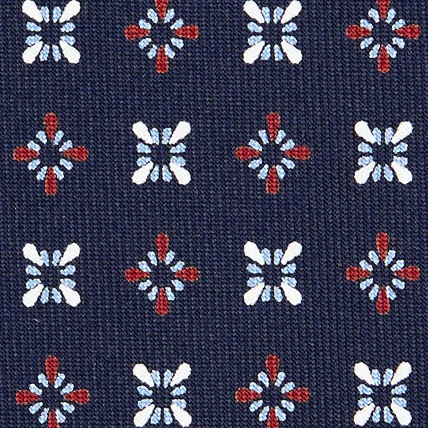 CRAVATTA SARTORIALE CLASSICA IN SETA BLU SCURO Microfantasia fiore