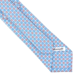 CRAVATTA SARTORIALE CLASSICA IN SETA AZZURRA Microfantasia fiore