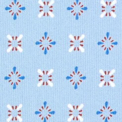 CRAVATTA SARTORIALE CLASSICA IN SETA AZZURRA Microfantasia fiore