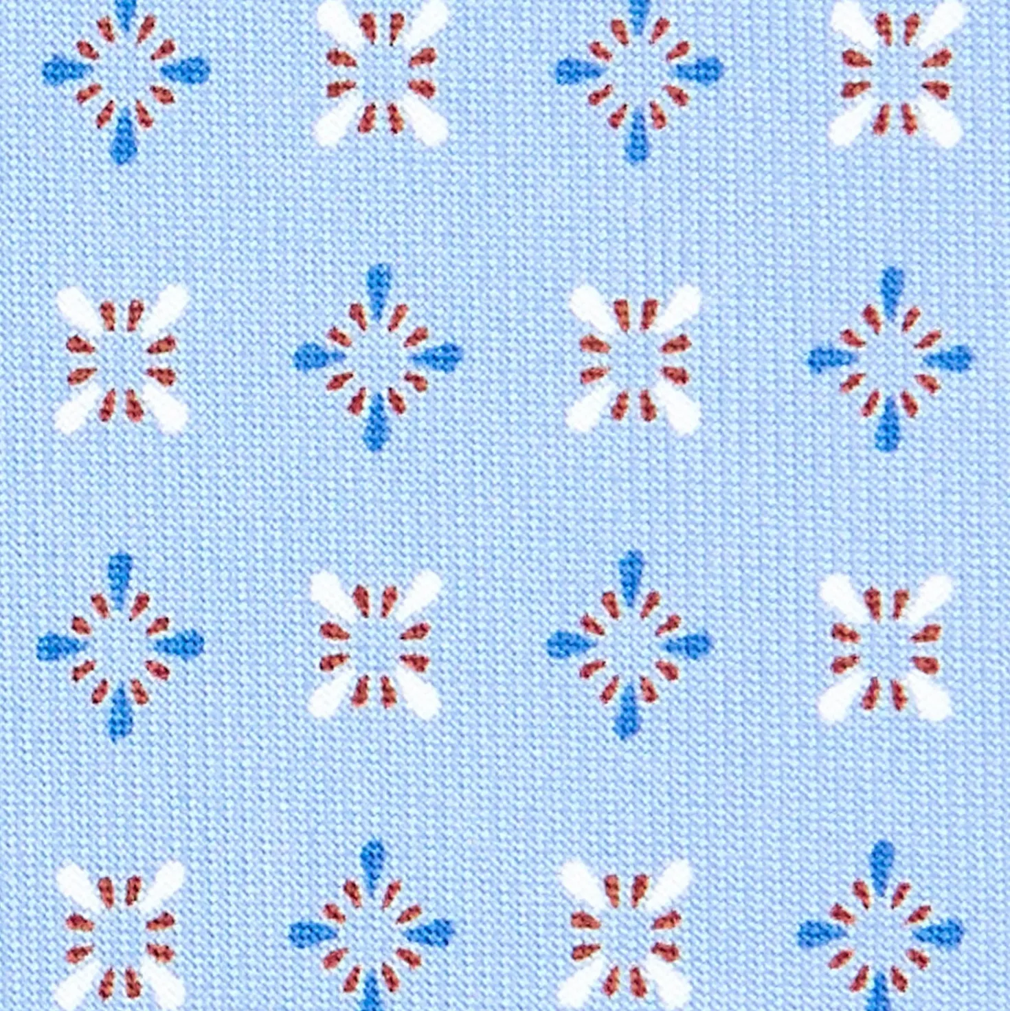 CRAVATTA SARTORIALE CLASSICA IN SETA AZZURRA Microfantasia fiore