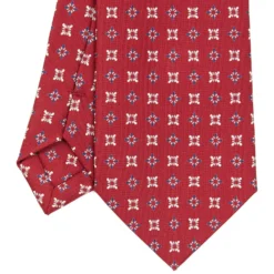 CRAVATTA SARTORIALE CLASSICA IN SETA BORDEAUX Microfantasia fiore