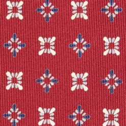 CRAVATTA SARTORIALE CLASSICA IN SETA BORDEAUX Microfantasia fiore