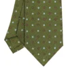 CRAVATTA SARTORIALE CLASSICA IN SETA VERDE OLIVA Microfantasia fiore