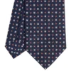 CRAVATTA SARTORIALE CLASSICA IN SETA BLU SCURO Microfantasia fiore