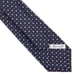 CRAVATTA SARTORIALE CLASSICA IN SETA BLU SCURO Microfantasia fiore