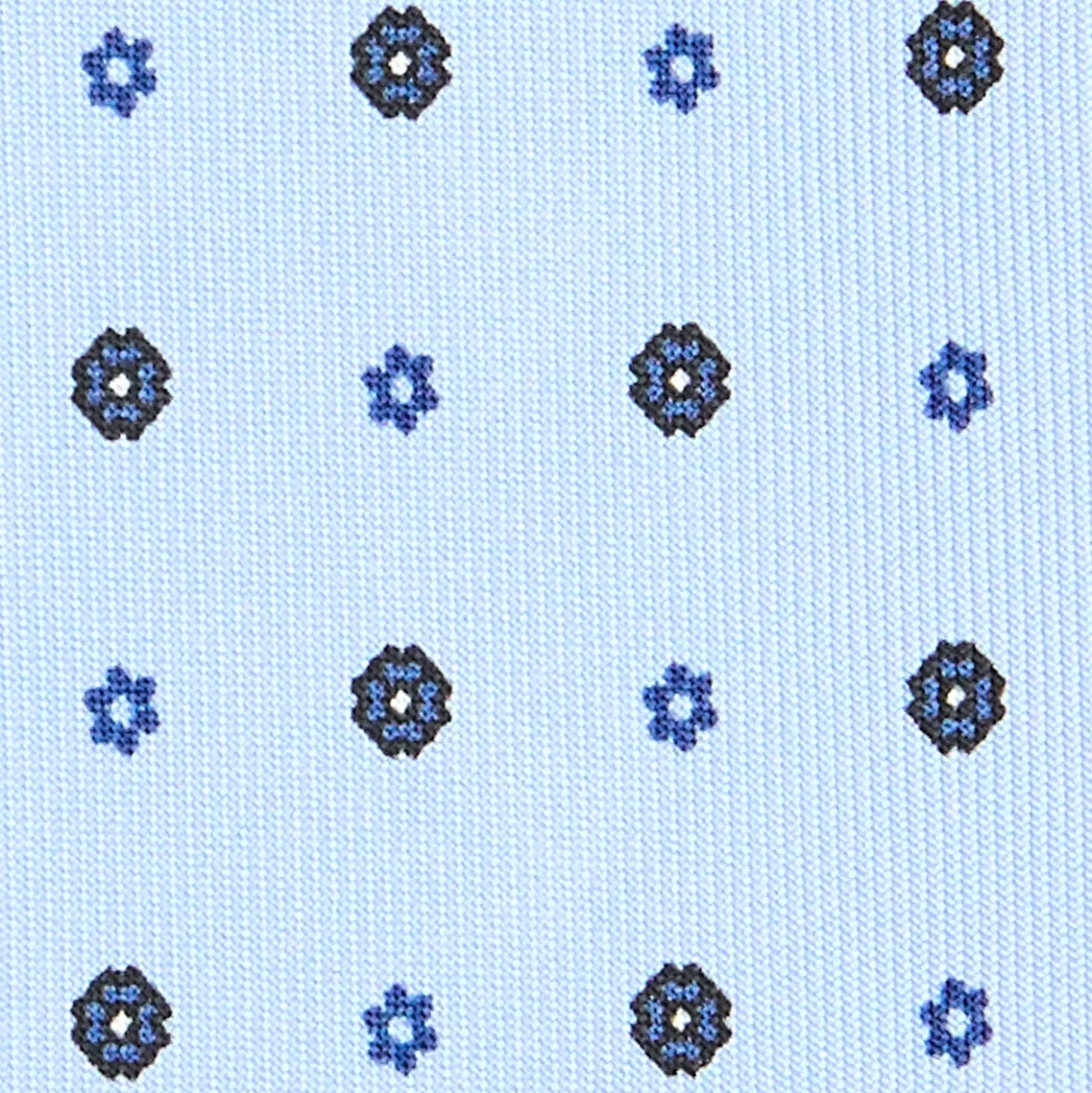 CRAVATTA SARTORIALE CLASSICA IN SETA AZZURRA Microfantasia fiore