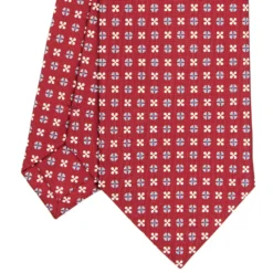 CRAVATTA SARTORIALE CLASSICA IN SETA BORDEAUX Microfantasia fiore