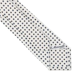 CRAVATTA SARTORIALE CLASSICA IN SETA BIANCA Microfantasia fiore
