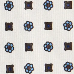 CRAVATTA SARTORIALE CLASSICA IN SETA BIANCA Microfantasia fiore