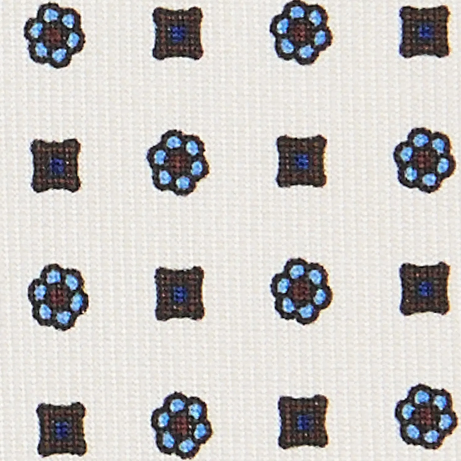 CRAVATTA SARTORIALE CLASSICA IN SETA BIANCA Microfantasia fiore