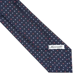 CRAVATTA SARTORIALE CLASSICA IN SETA BLU SCURO Microfantasia fiore
