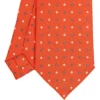CRAVATTA SARTORIALE CLASSICA IN SETA ARANCIONE Microfantasia fiore