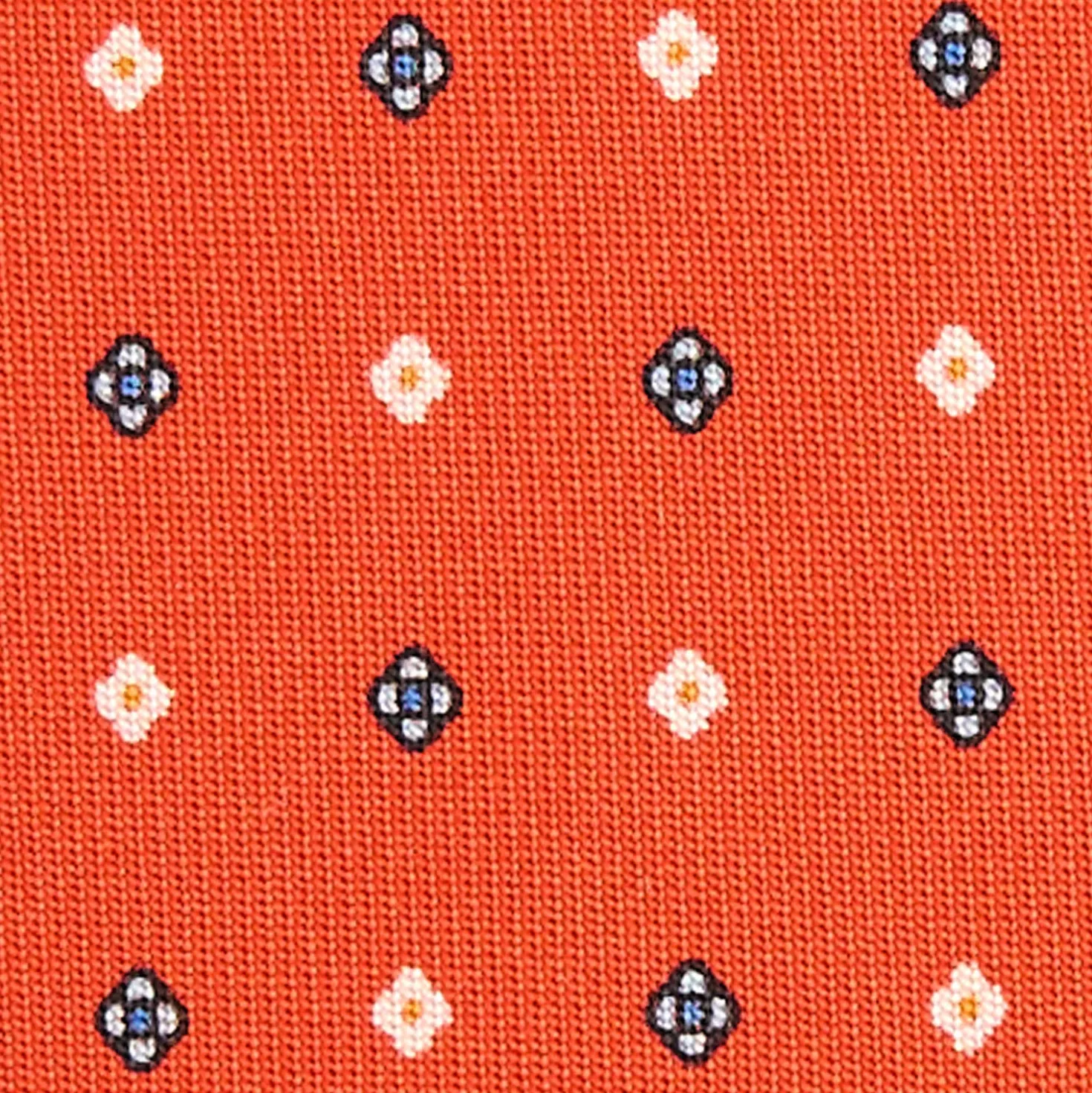 CRAVATTA SARTORIALE CLASSICA IN SETA ARANCIONE Microfantasia fiore