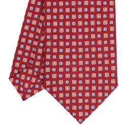 CRAVATTA SARTORIALE CLASSICA IN SETA BORDEAUX Microfantasia fiore