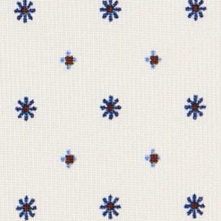 CRAVATTA SARTORIALE CLASSICA IN SETA BIANCA Microfantasia fiore