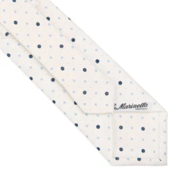 CRAVATTA SARTORIALE CLASSICA IN SETA BIANCA Microfantasia fiore