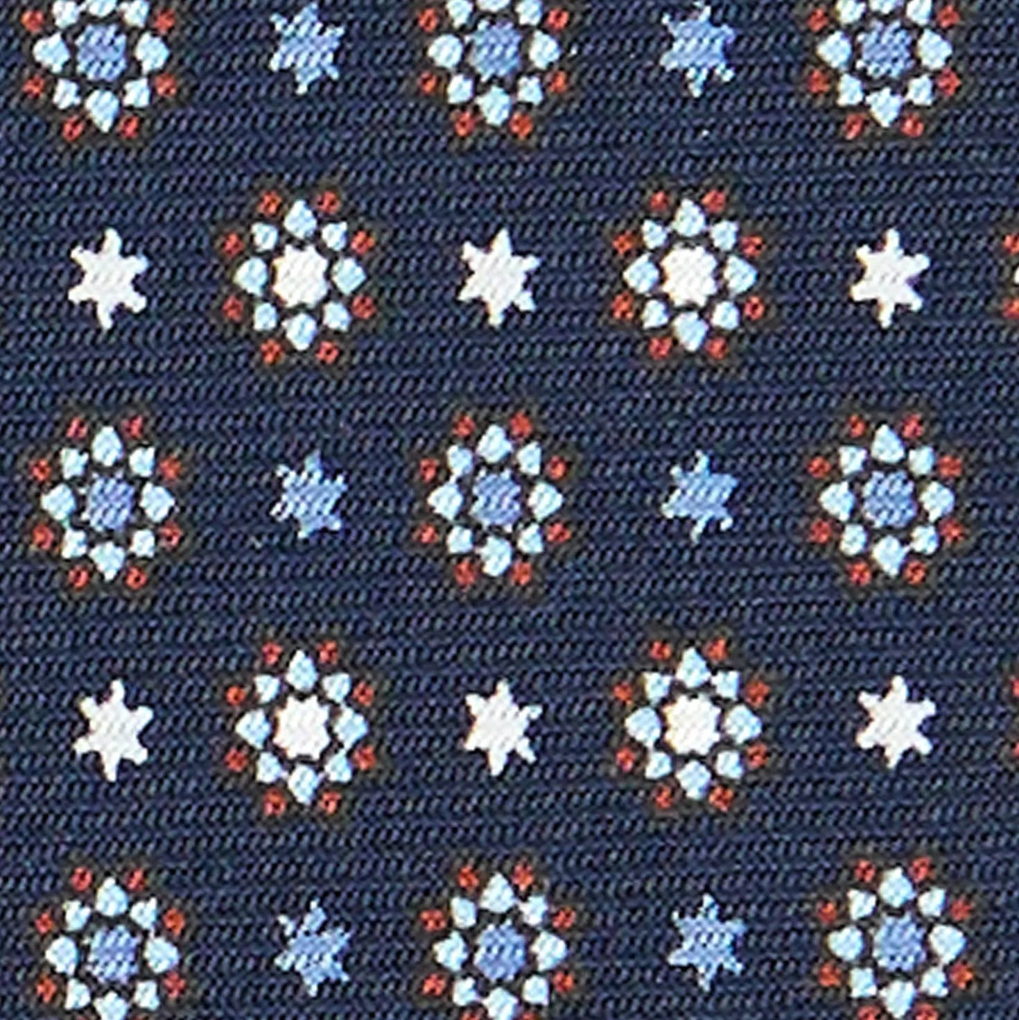 CRAVATTA SARTORIALE CLASSICA IN SETA BLU SCURO Microfantasia fiore