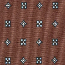 CRAVATTA SARTORIALE CLASSICA IN SETA MARRONE SCURO Microfantasia fiore