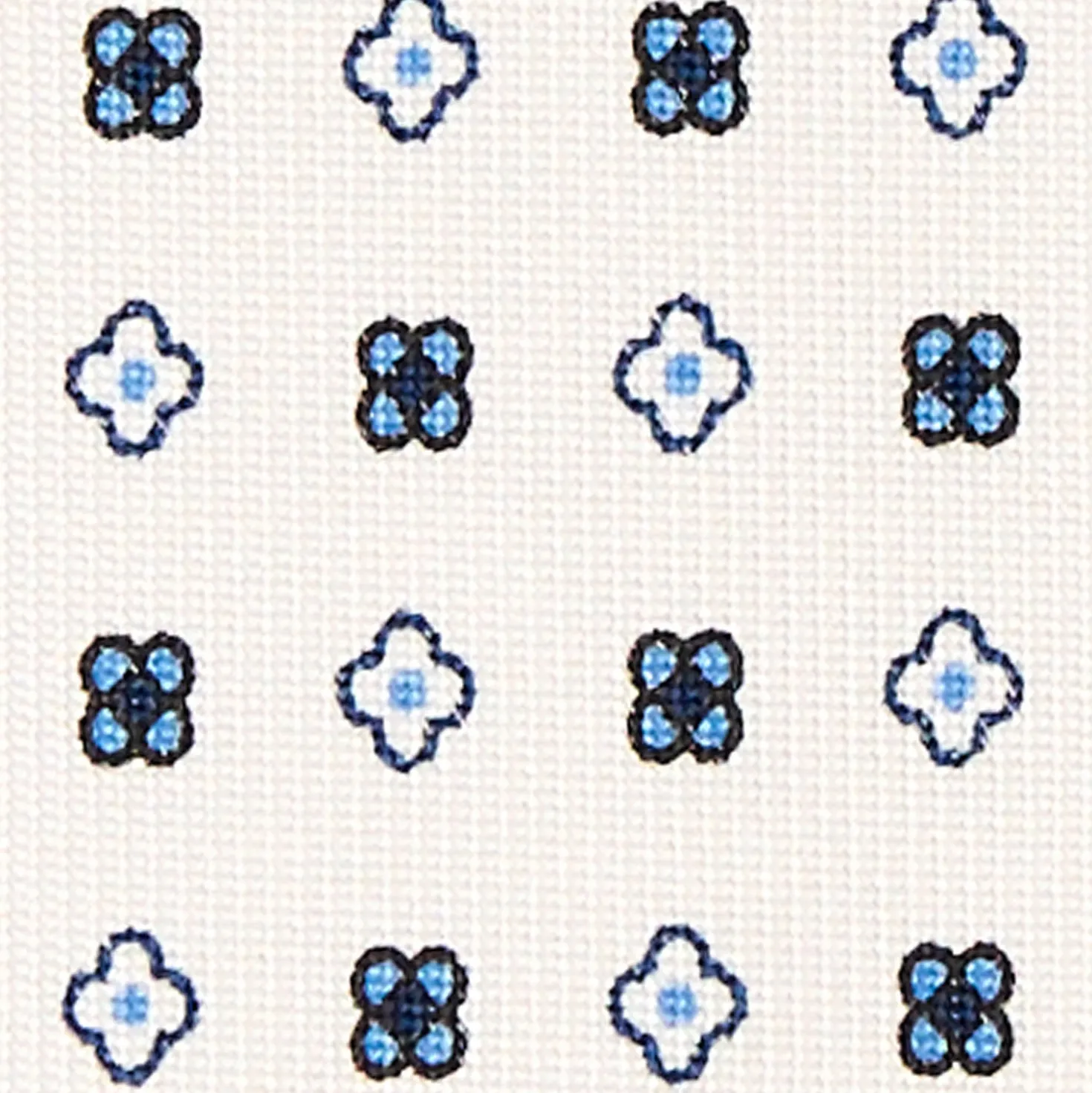 CRAVATTA SARTORIALE CLASSICA IN SETA BIANCA Microfantasia fiore
