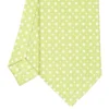 CRAVATTA SARTORIALE CLASSICA IN SETA VERDE CHIARO Microfantasia fiore