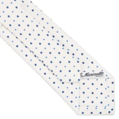 CRAVATTA SARTORIALE CLASSICA IN SETA BIANCA Microfantasia fiore