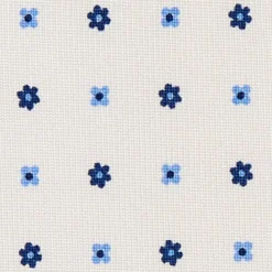 CRAVATTA SARTORIALE CLASSICA IN SETA BIANCA Microfantasia fiore