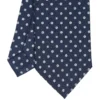 CRAVATTA SARTORIALE CLASSICA IN SETA BLU SCURO Microfantasia fiore