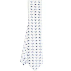 CRAVATTA SARTORIALE CLASSICA IN SETA BIANCA Microfantasia fiore