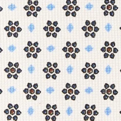 CRAVATTA SARTORIALE CLASSICA IN SETA BIANCA Microfantasia fiore
