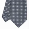 CRAVATTA SARTORIALE CLASSICA IN SETA GRIGIO SCURO Microfantasia fiore