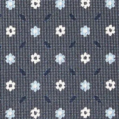 CRAVATTA SARTORIALE CLASSICA IN SETA GRIGIO SCURO Microfantasia fiore