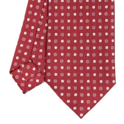 CRAVATTA SARTORIALE CLASSICA IN SETA BORDEAUX Microfantasia fiore