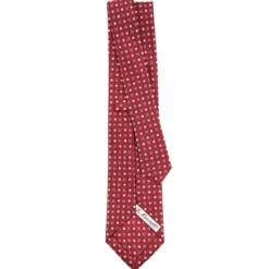 CRAVATTA SARTORIALE CLASSICA IN SETA BORDEAUX Microfantasia fiore