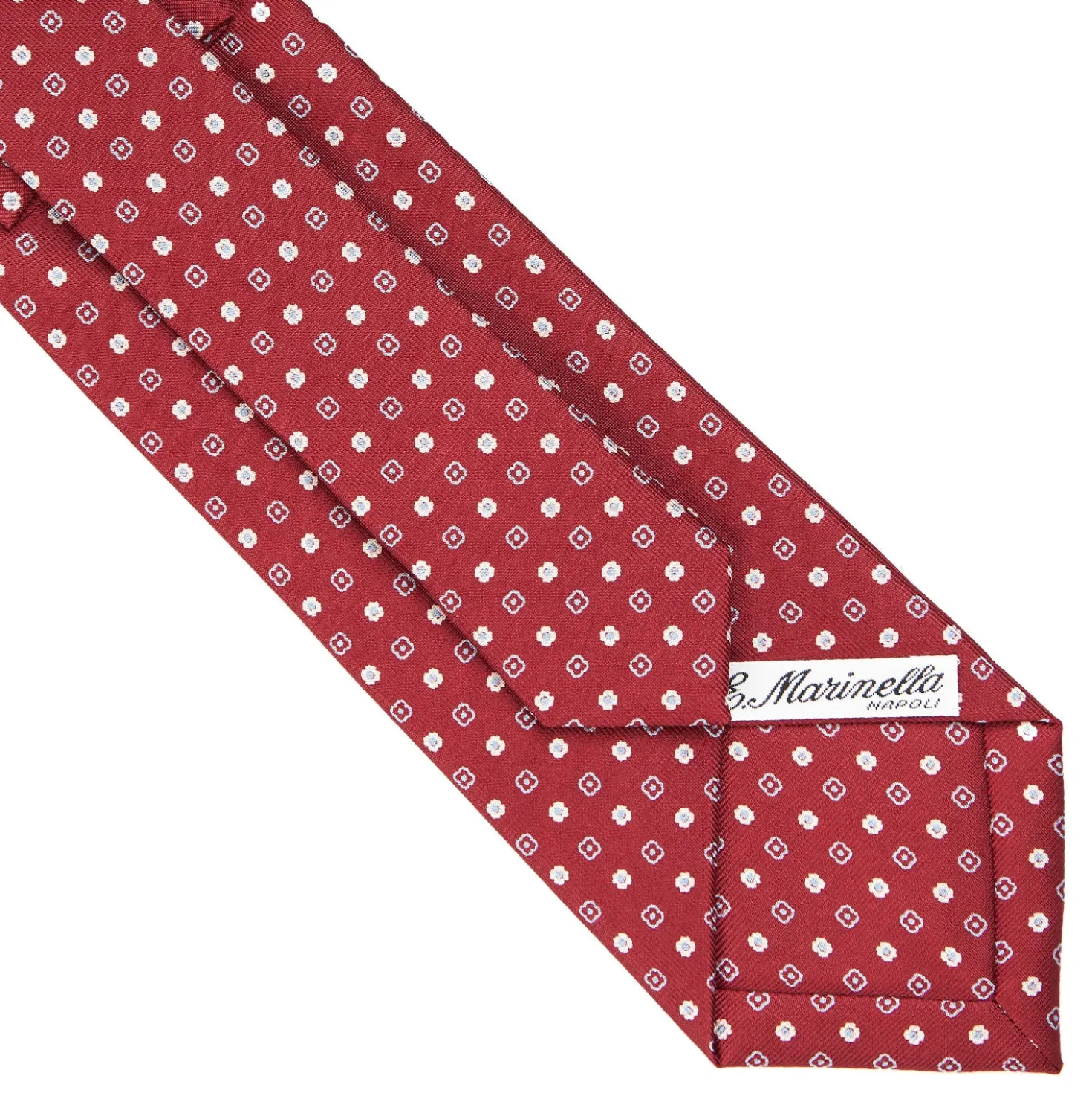 CRAVATTA SARTORIALE CLASSICA IN SETA BORDEAUX Microfantasia fiore