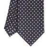 CRAVATTA SARTORIALE CLASSICA IN SETA BLU SCURO Microfantasia fiore