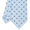 CRAVATTA SARTORIALE CLASSICA IN SETA AZZURRA Microfantasia fiore