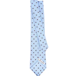 CRAVATTA SARTORIALE CLASSICA IN SETA AZZURRA Microfantasia fiore