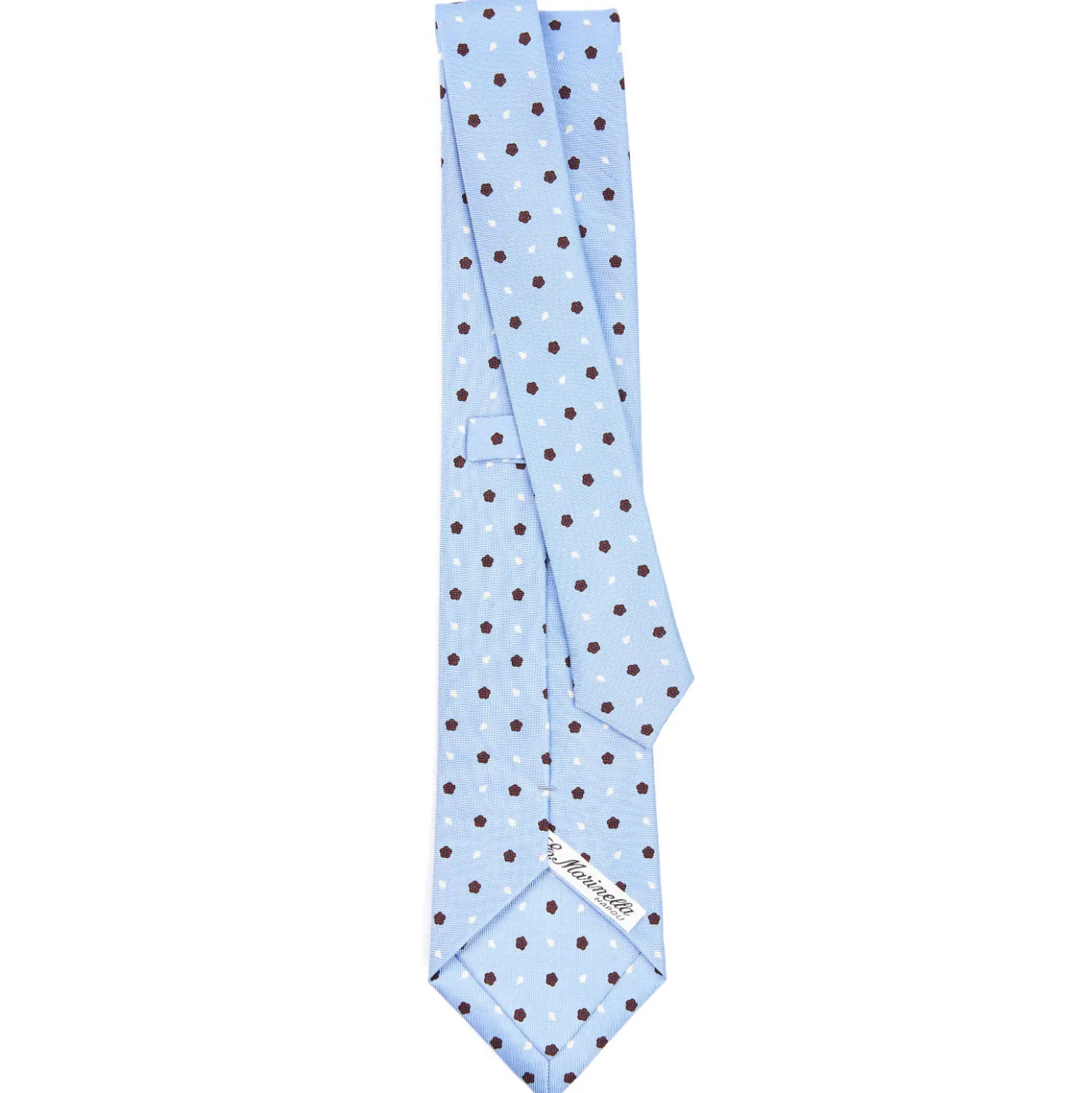 CRAVATTA SARTORIALE CLASSICA IN SETA AZZURRA Microfantasia fiore