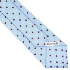 CRAVATTA SARTORIALE CLASSICA IN SETA AZZURRA Microfantasia fiore