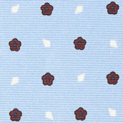 CRAVATTA SARTORIALE CLASSICA IN SETA AZZURRA Microfantasia fiore