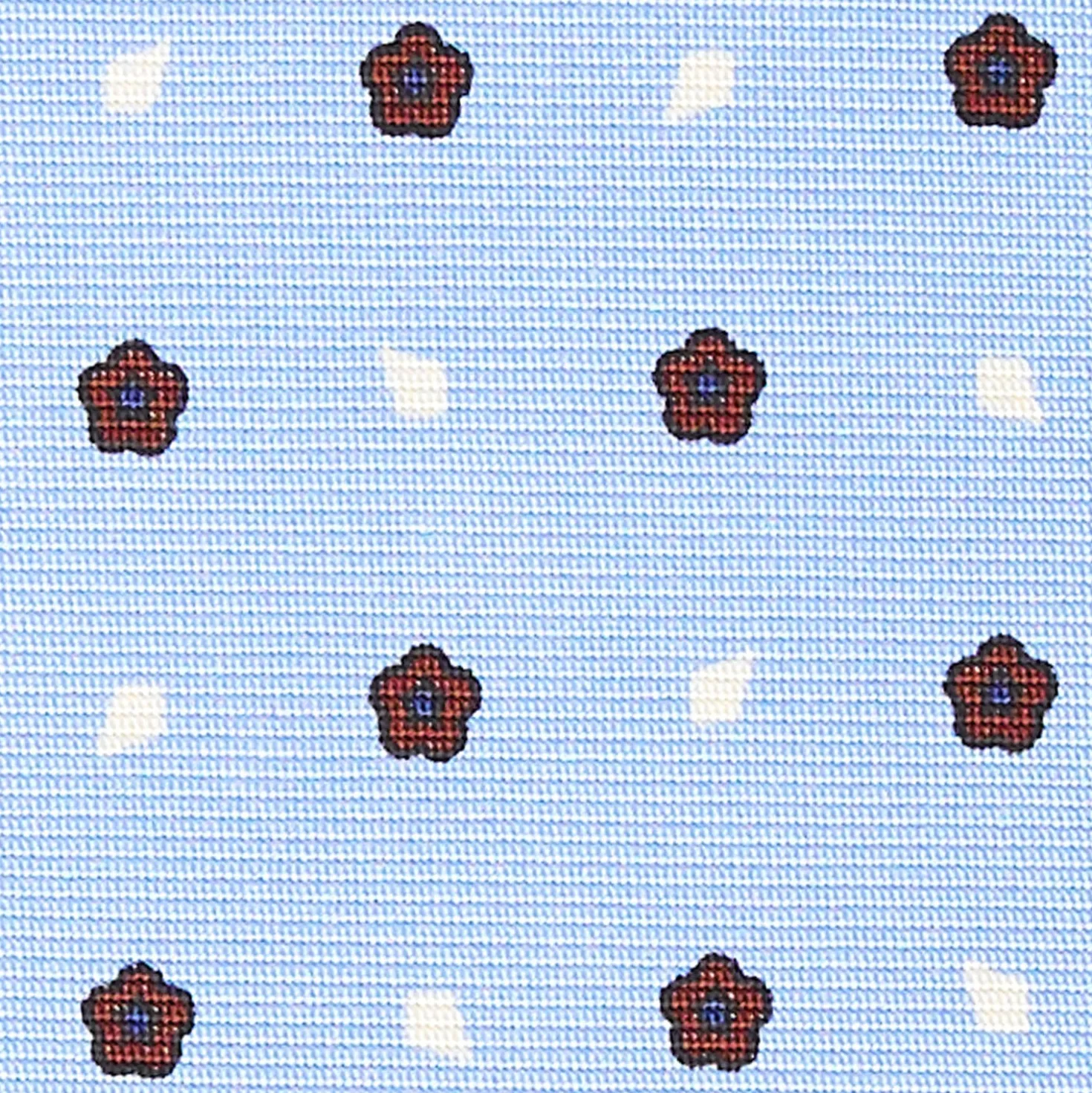 CRAVATTA SARTORIALE CLASSICA IN SETA AZZURRA Microfantasia fiore